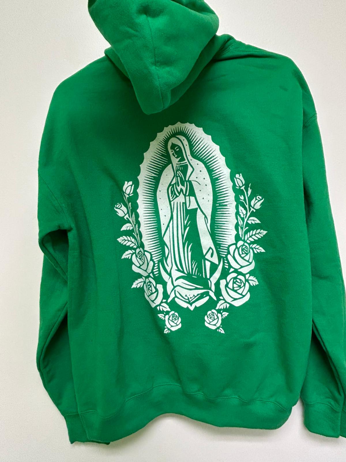 Mi Virgen Ranchera Green Hoodie