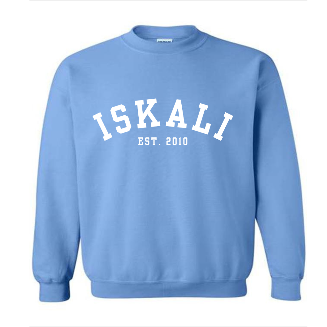 Limited-Edition "ISKALI" Embroidered Crewneck (Carolina Blue)