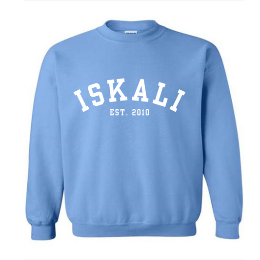 Limited-Edition "ISKALI" Embroidered Crewneck (Carolina Blue)