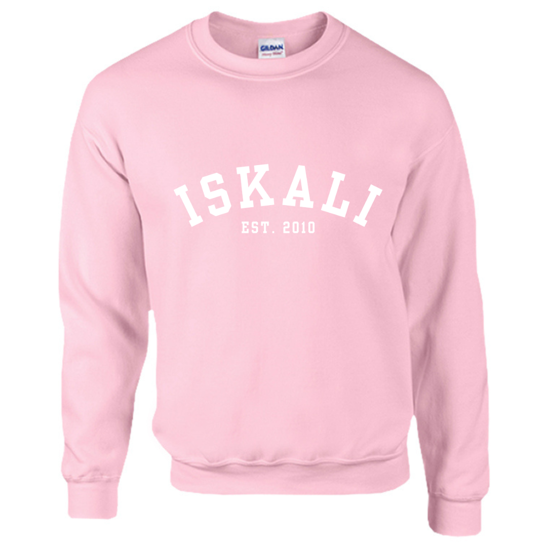 Limited-Edition "ISKALI" Embroidered Crewneck (Light pink)