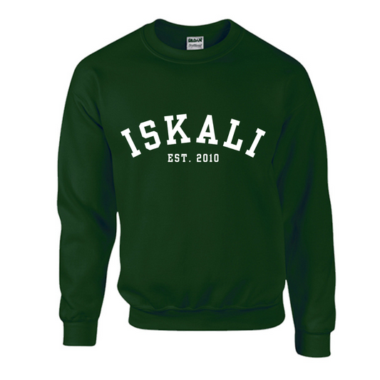 Limited-Edition "ISKALI" Embroidered Crewneck (Forest Green)