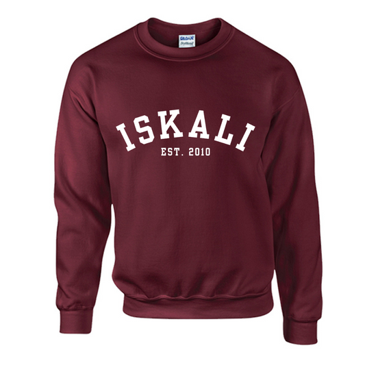 Limited-Edition "ISKALI" Embroidered Crewneck (Maroon)