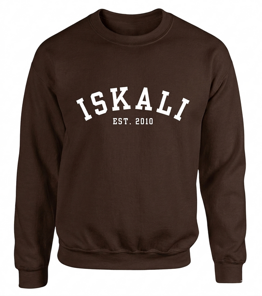"ISKALI" Embroidered Crewneck (Dark Brown)