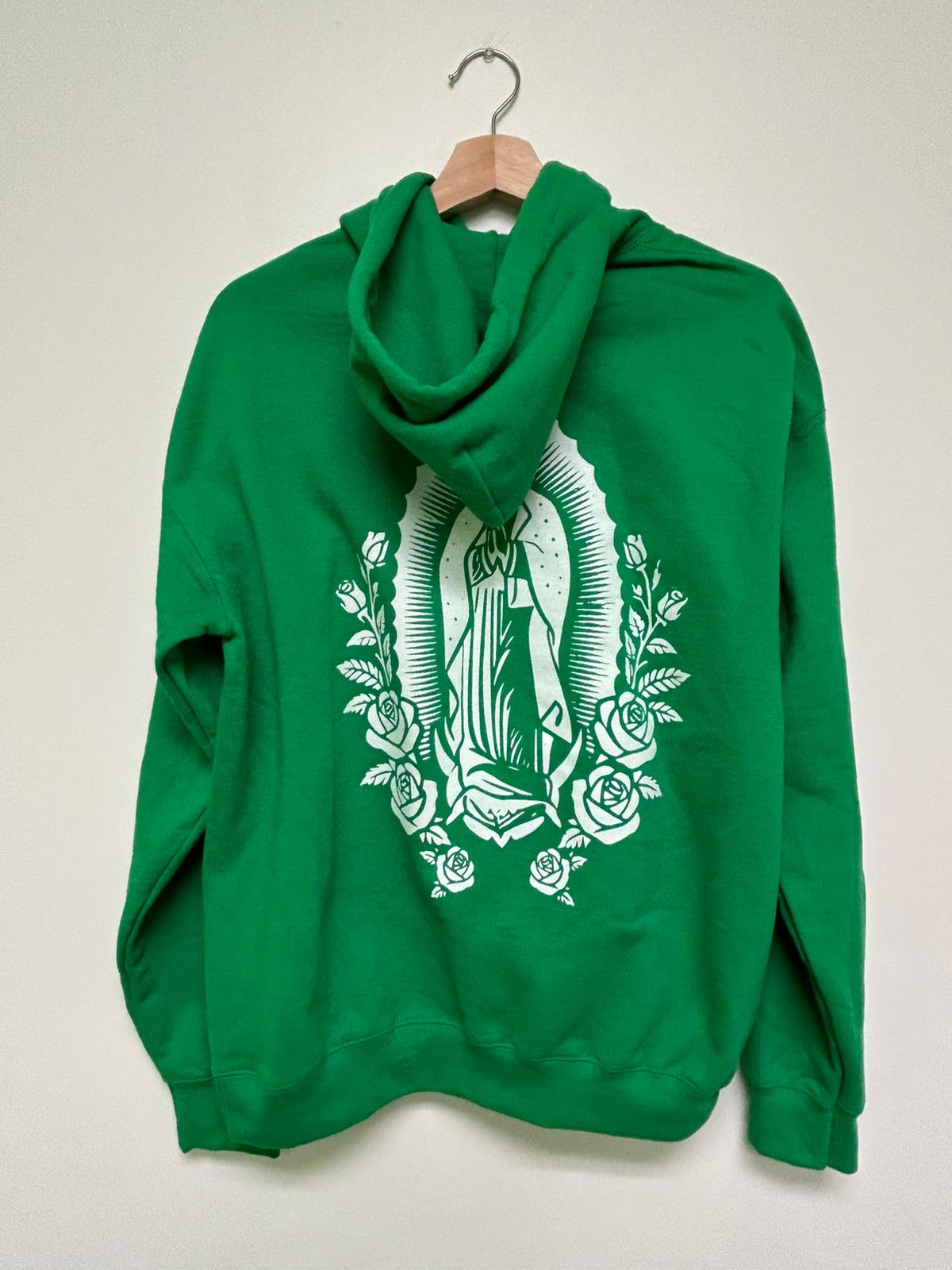 Mi Virgen Ranchera Green Hoodie