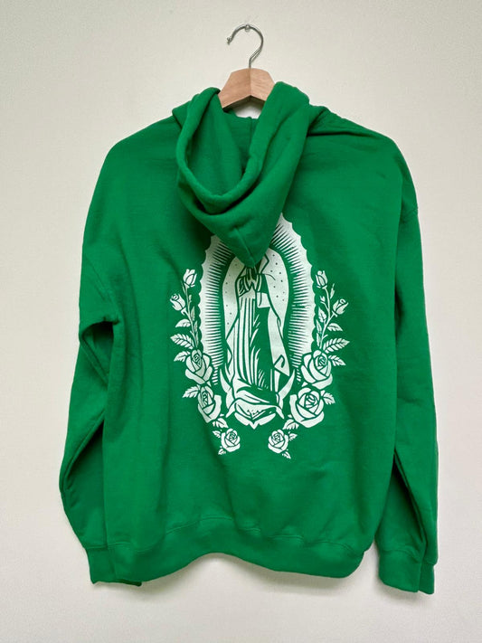 Mi Virgen Ranchera Green Hoodie