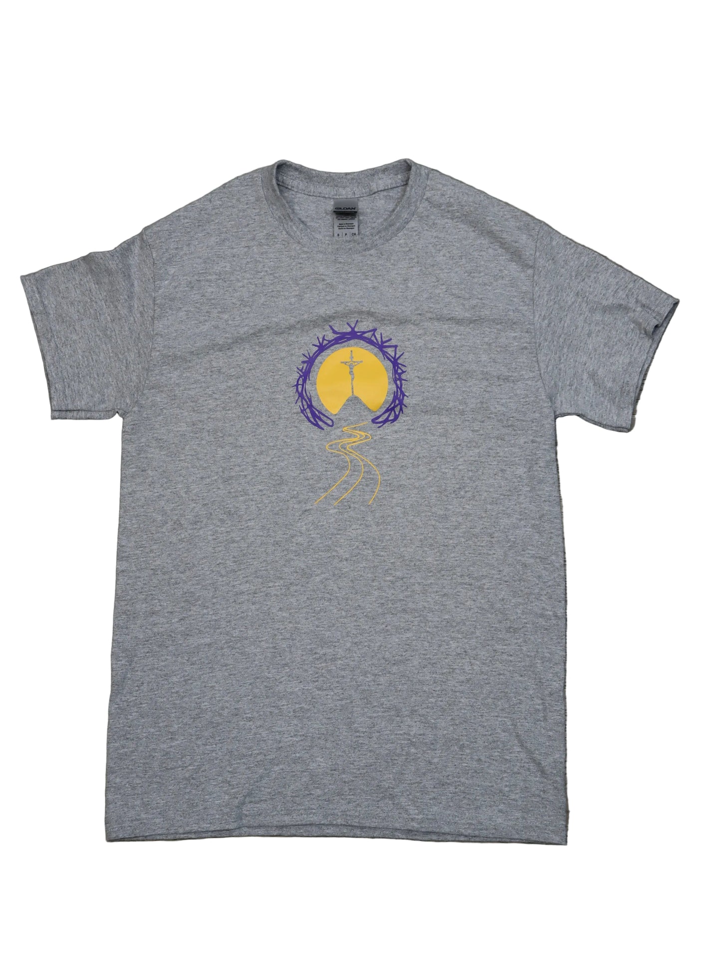 Unisex Lenten Reflection Short Sleeve T-Shirt: Fast. Pray. Give (Gray)
